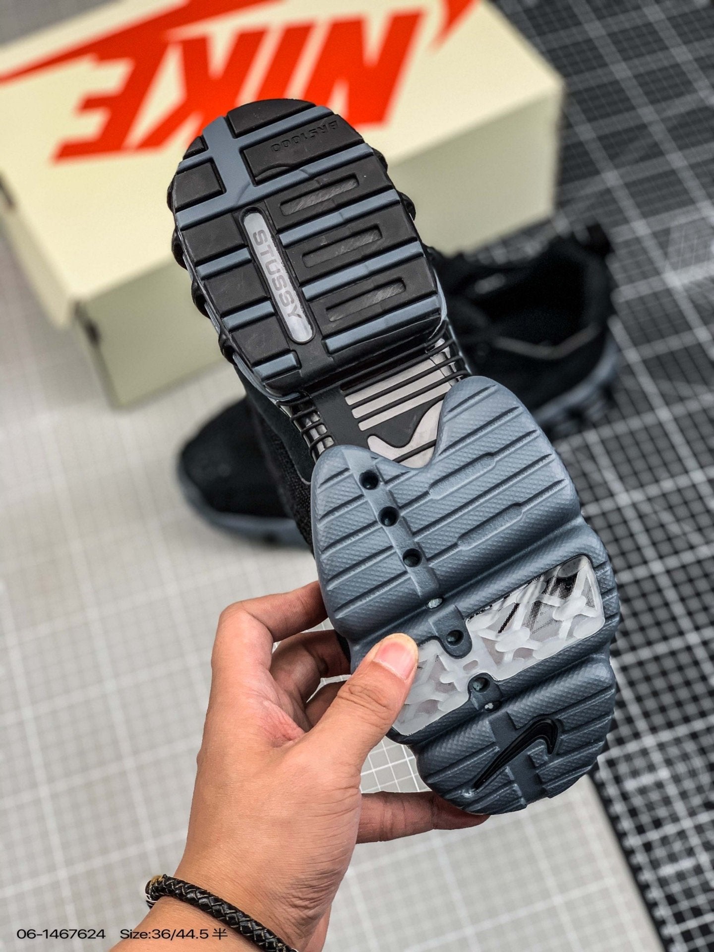 200 Stussy X Air Zoom Spiridon Caged 2blackgrey Cool2 36-45