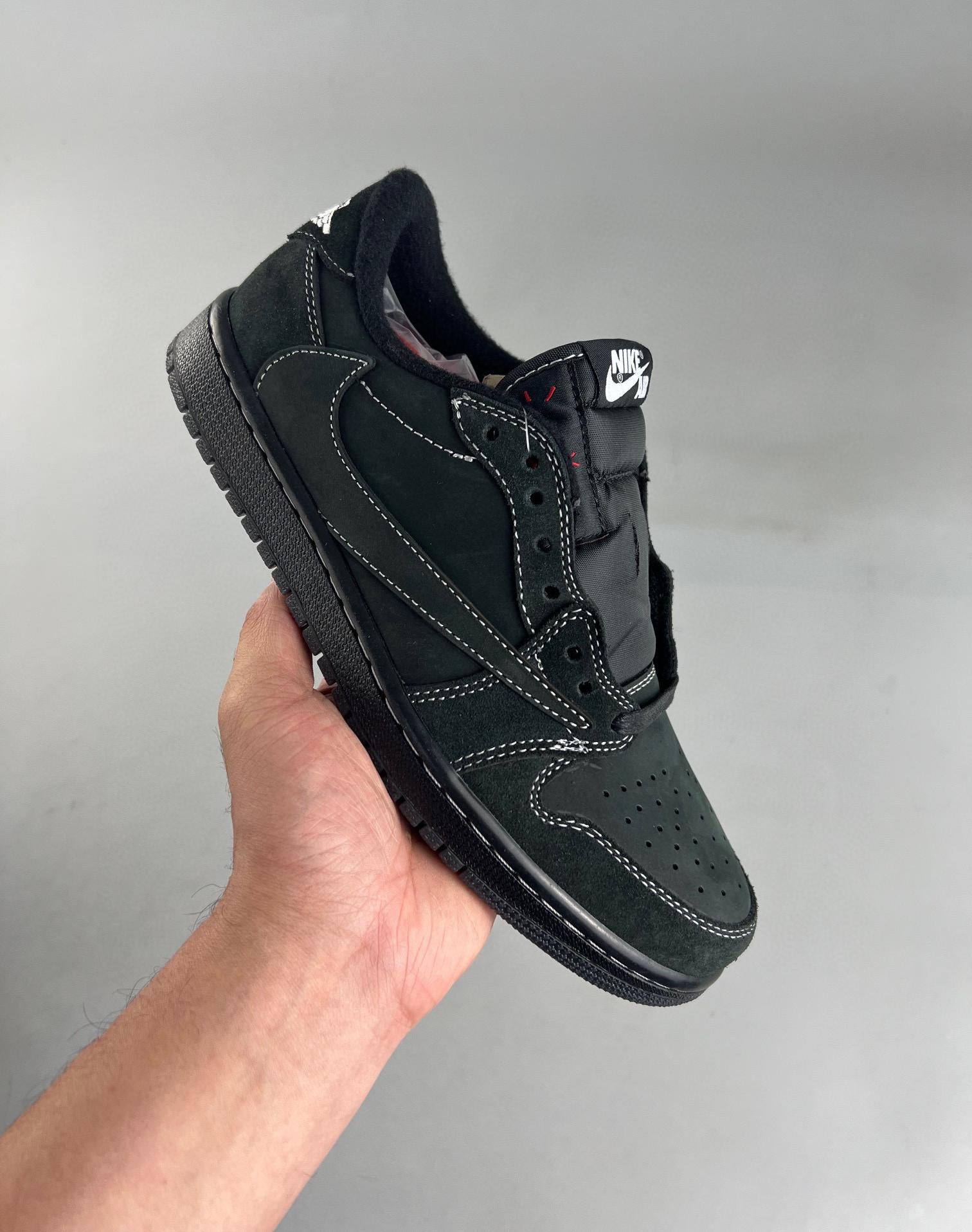 Real Leather Travis Scott X Air Jordan 1 Low Og Black Phantom 36-47