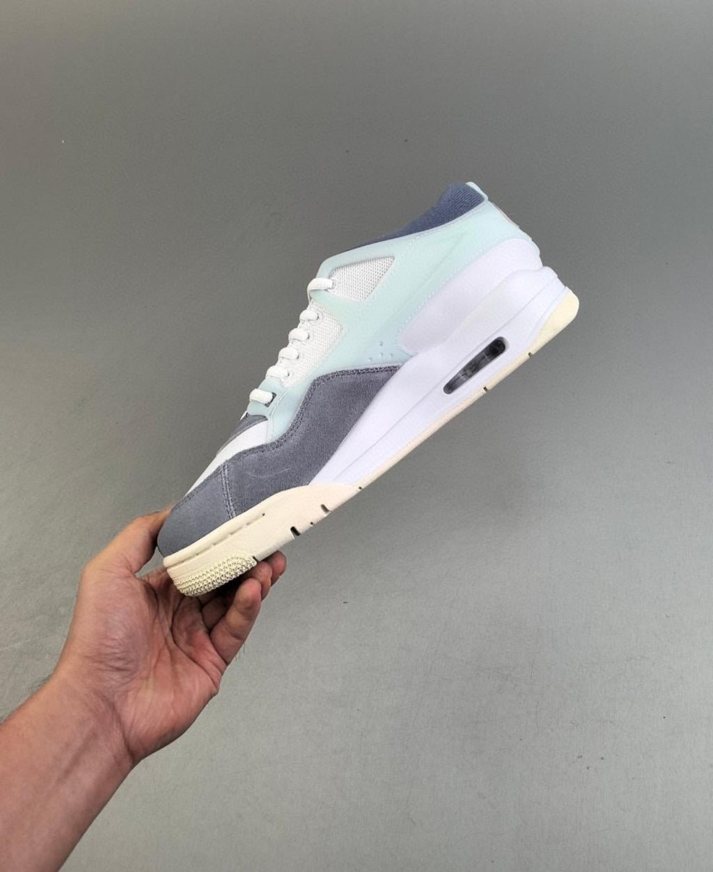 Real Leather  Air Jordan 4 Rm Diffused Blue Ashen Slate 36-47