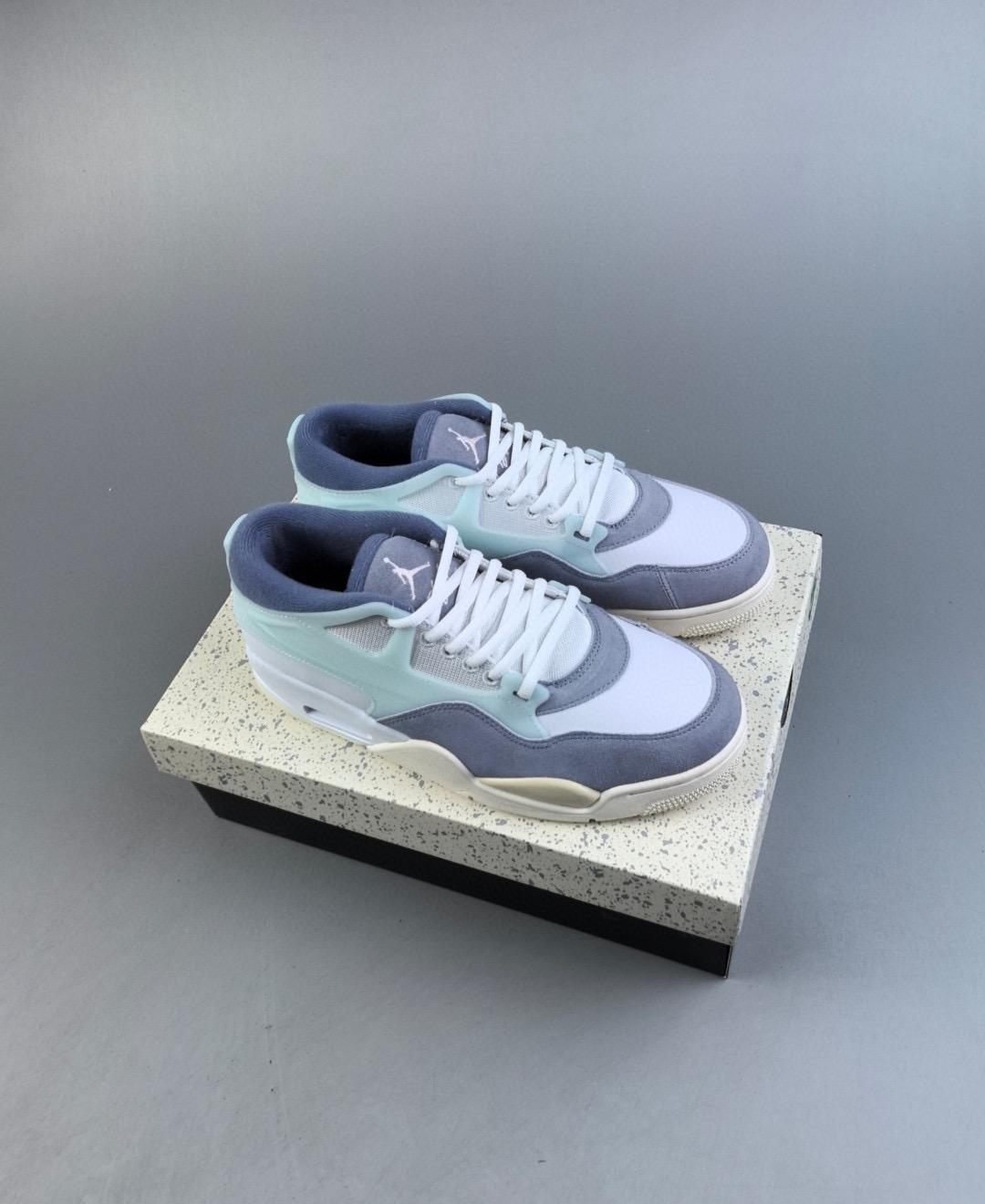 Real Leather  Air Jordan 4 Rm Diffused Blue Ashen Slate 36-47