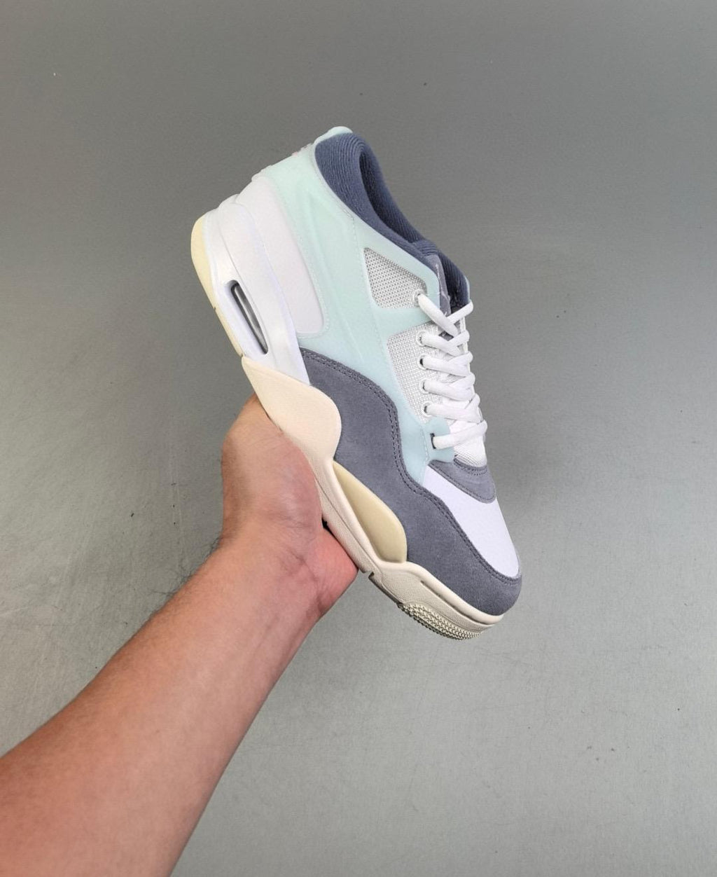 Real Leather  Air Jordan 4 Rm Diffused Blue Ashen Slate 36-47