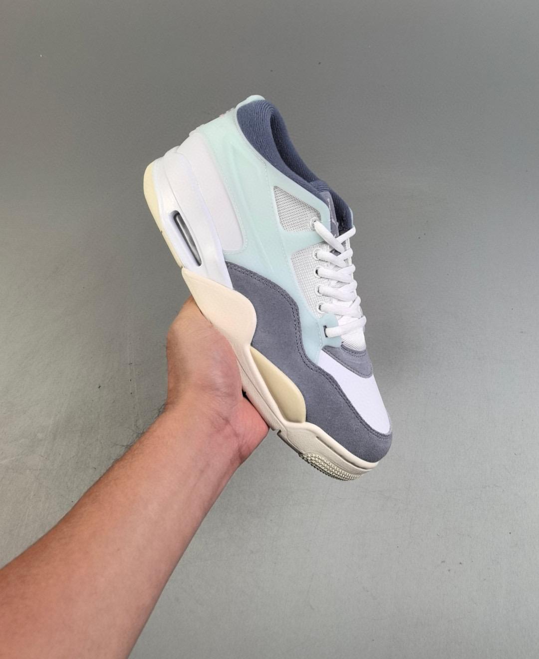 Real Leather  Air Jordan 4 Rm Diffused Blue Ashen Slate 36-47