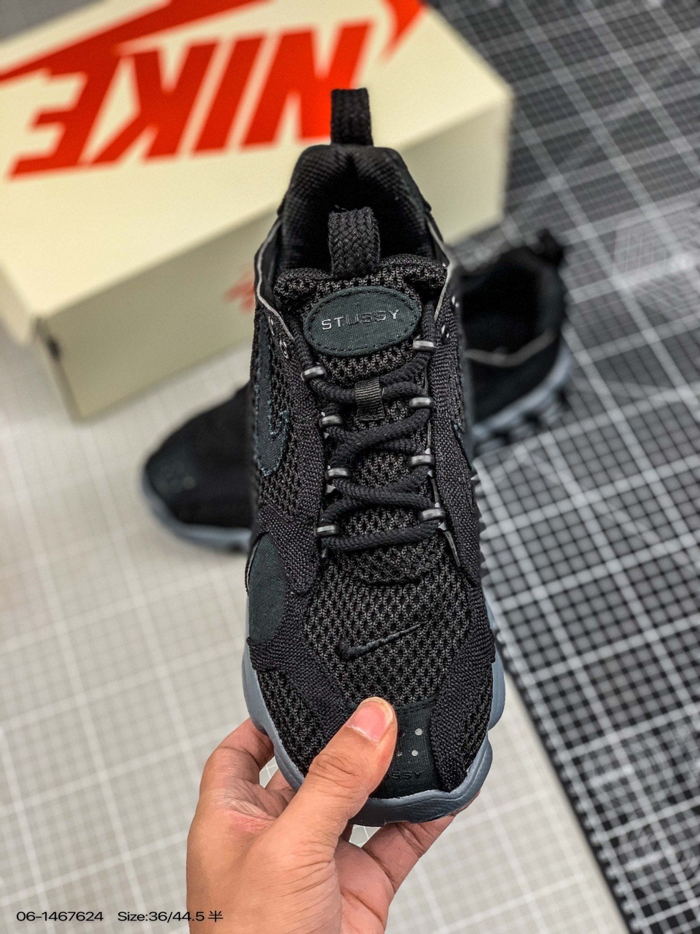 200 Stussy X Air Zoom Spiridon Caged 2blackgrey Cool2 36-45