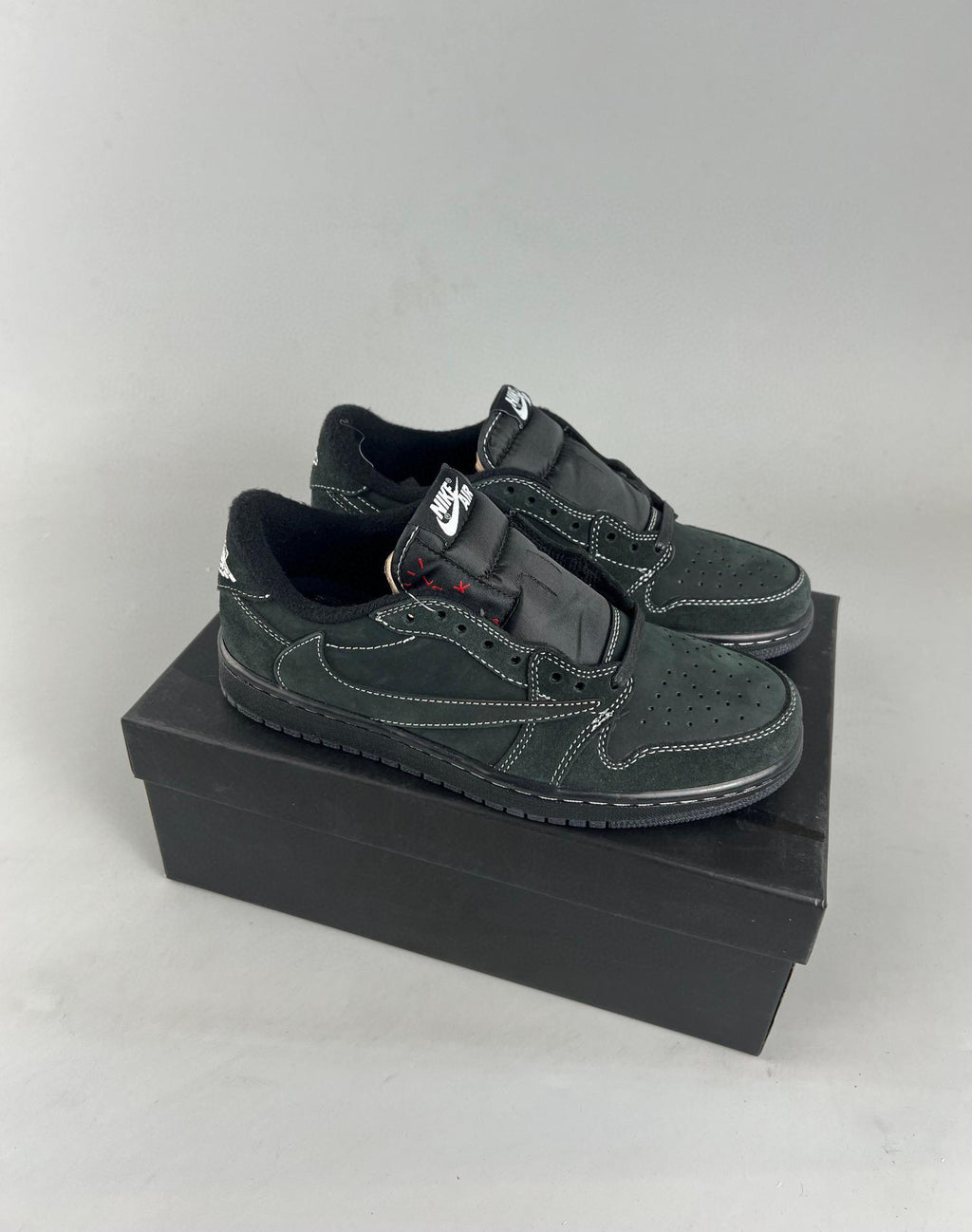Real Leather Travis Scott X Air Jordan 1 Low Og Black Phantom 36-47