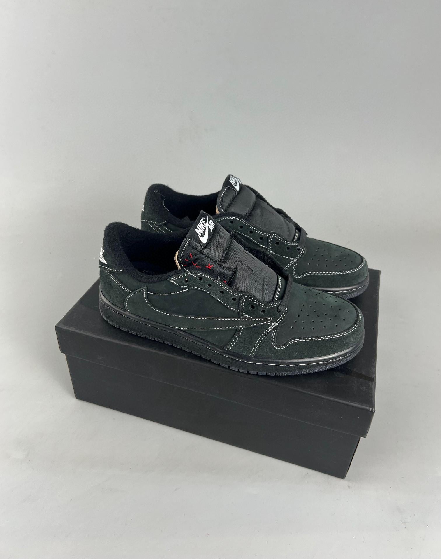 Real Leather Travis Scott X Air Jordan 1 Low Og Black Phantom 36-47