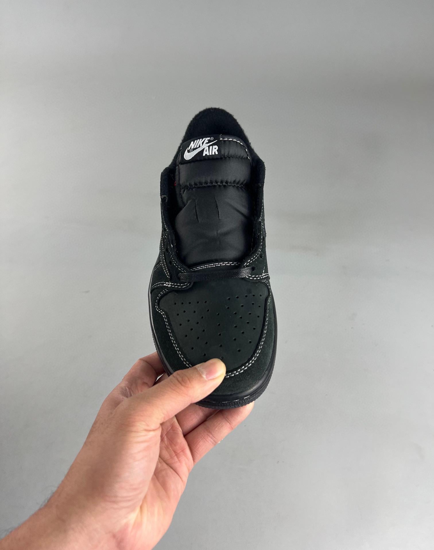Real Leather Travis Scott X Air Jordan 1 Low Og Black Phantom 36-47